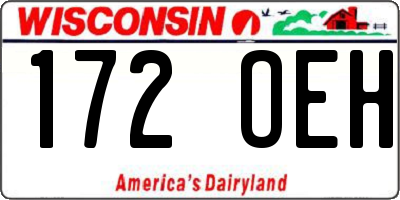 WI license plate 172OEH
