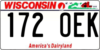 WI license plate 172OEK