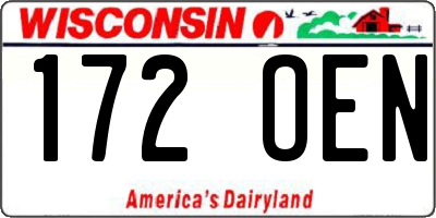 WI license plate 172OEN