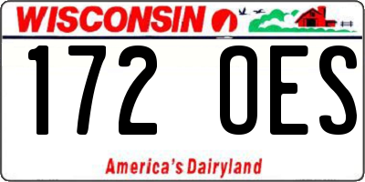 WI license plate 172OES