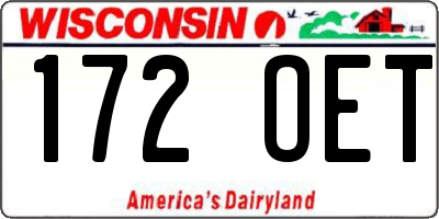 WI license plate 172OET