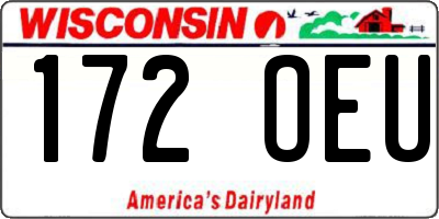 WI license plate 172OEU