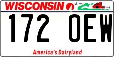 WI license plate 172OEW