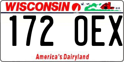 WI license plate 172OEX