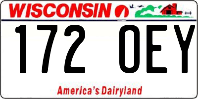 WI license plate 172OEY