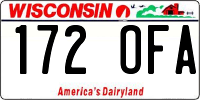 WI license plate 172OFA