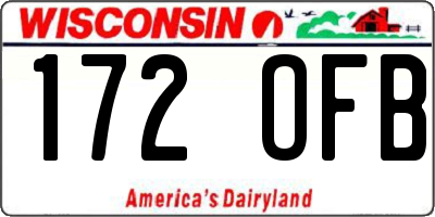 WI license plate 172OFB