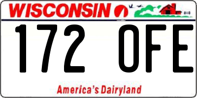 WI license plate 172OFE