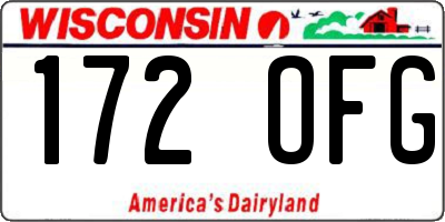 WI license plate 172OFG