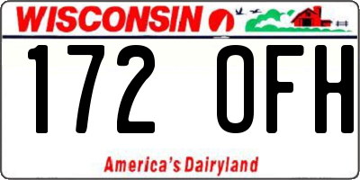WI license plate 172OFH