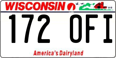 WI license plate 172OFI