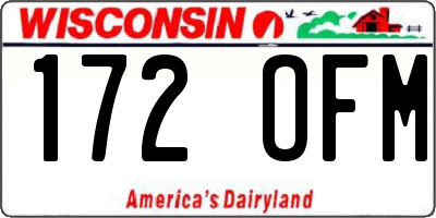 WI license plate 172OFM