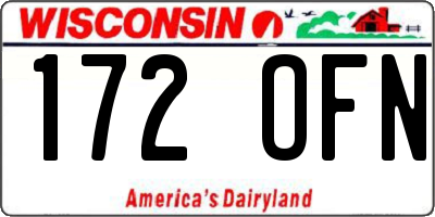 WI license plate 172OFN