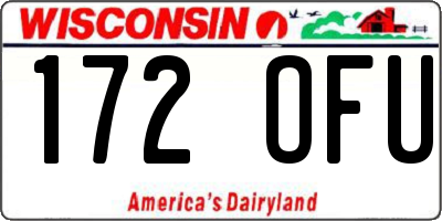 WI license plate 172OFU