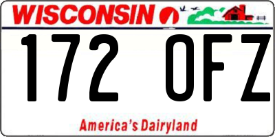 WI license plate 172OFZ
