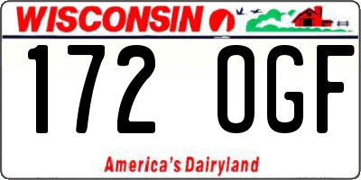 WI license plate 172OGF