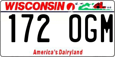 WI license plate 172OGM