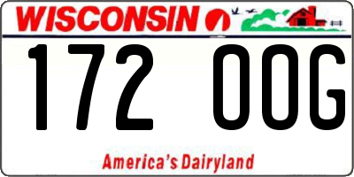 WI license plate 172OOG