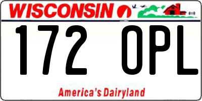WI license plate 172OPL