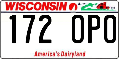 WI license plate 172OPO