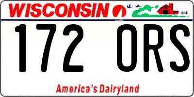 WI license plate 172ORS