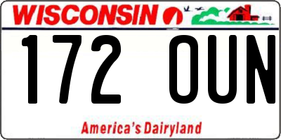 WI license plate 172OUN