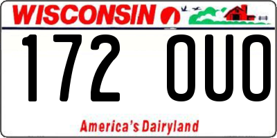 WI license plate 172OUO