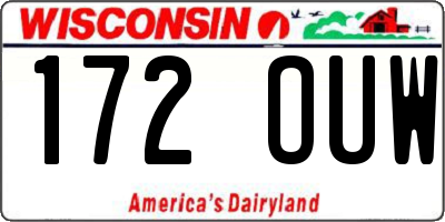 WI license plate 172OUW