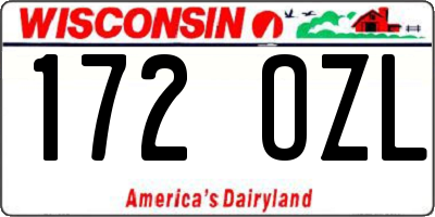 WI license plate 172OZL