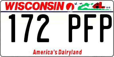 WI license plate 172PFP