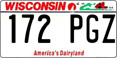 WI license plate 172PGZ