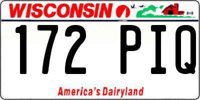 WI license plate 172PIQ