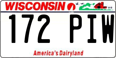 WI license plate 172PIW