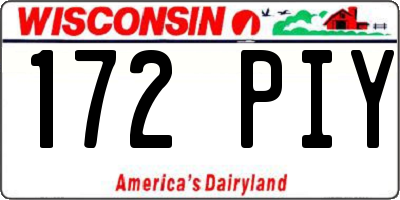 WI license plate 172PIY