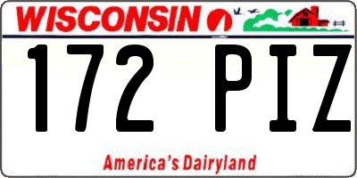 WI license plate 172PIZ