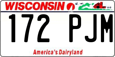 WI license plate 172PJM