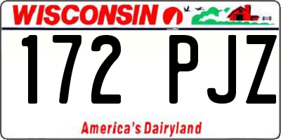 WI license plate 172PJZ