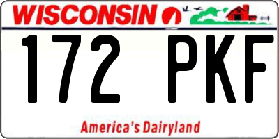 WI license plate 172PKF