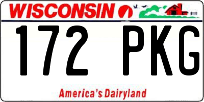 WI license plate 172PKG