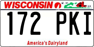 WI license plate 172PKI
