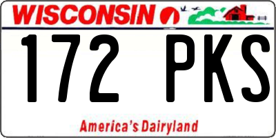 WI license plate 172PKS