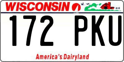 WI license plate 172PKU