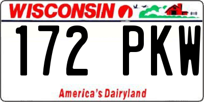 WI license plate 172PKW