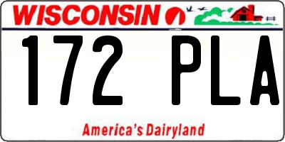 WI license plate 172PLA