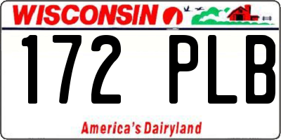 WI license plate 172PLB