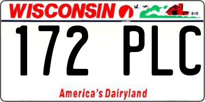 WI license plate 172PLC