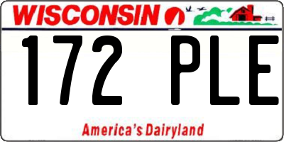 WI license plate 172PLE
