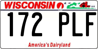 WI license plate 172PLF