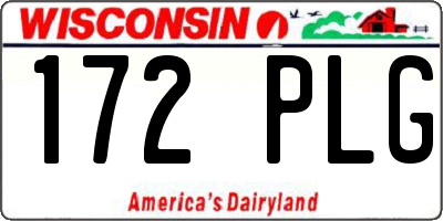 WI license plate 172PLG