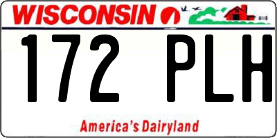 WI license plate 172PLH
